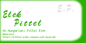 elek pittel business card